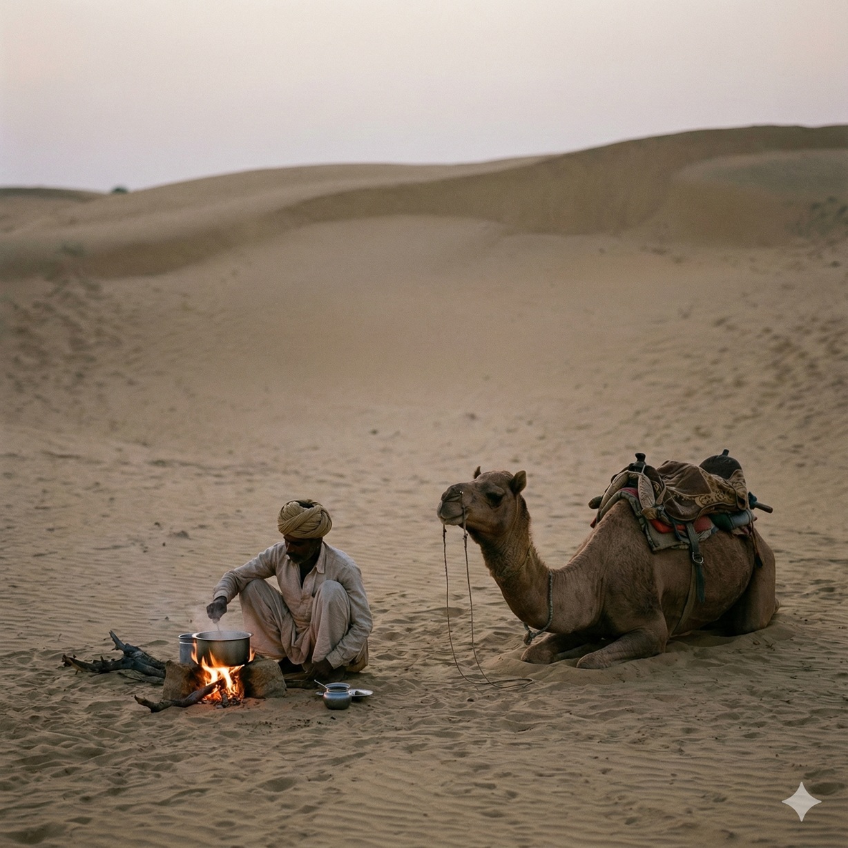 Starry night over desert